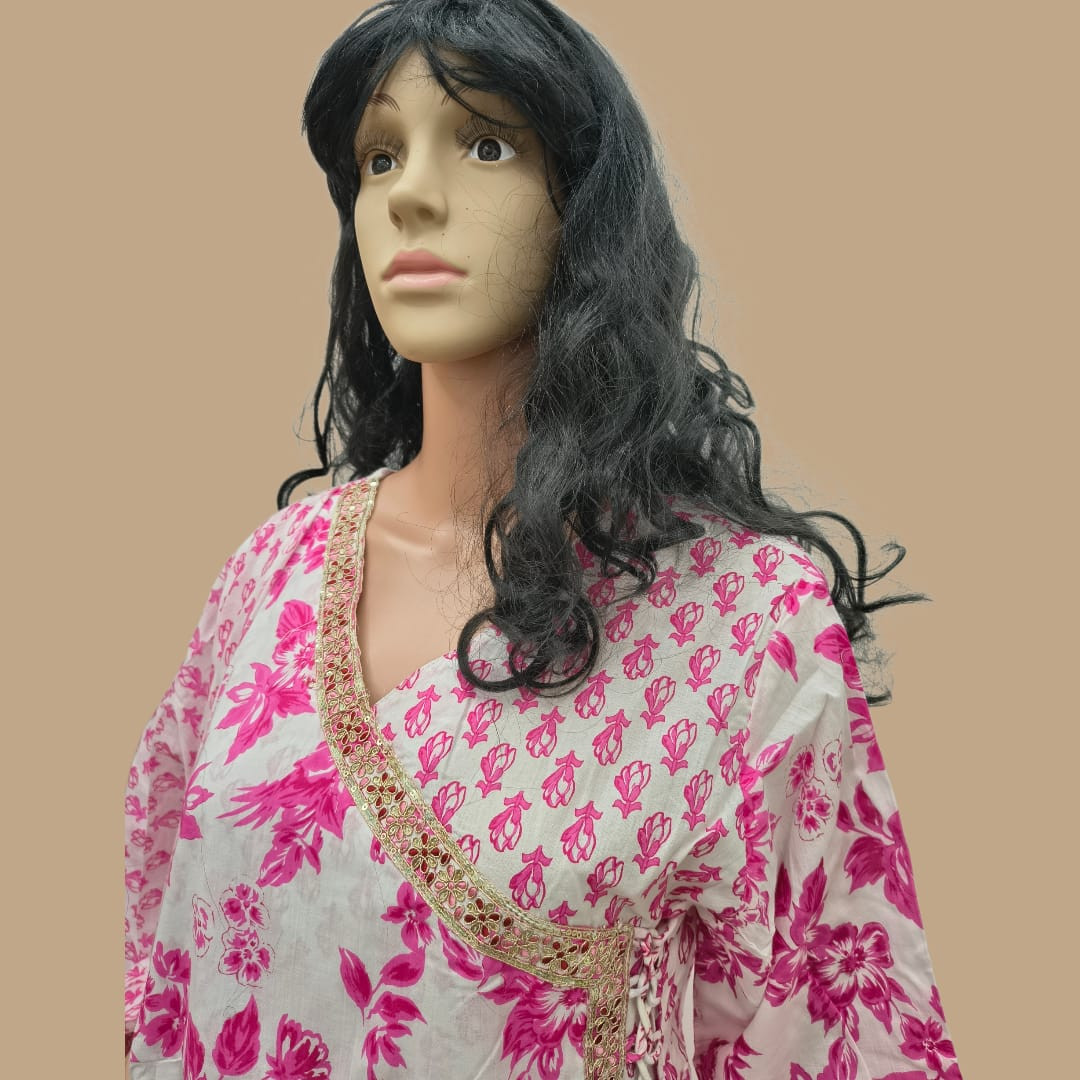 Cotton Dress Umbrella Type Top and Pant with Dupatta