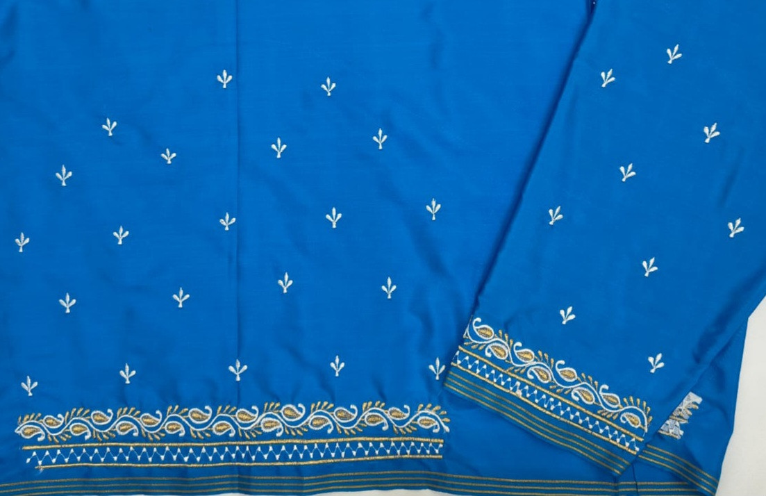 Unstitched Art Silk Blouse/Machine Work Blouse Piece