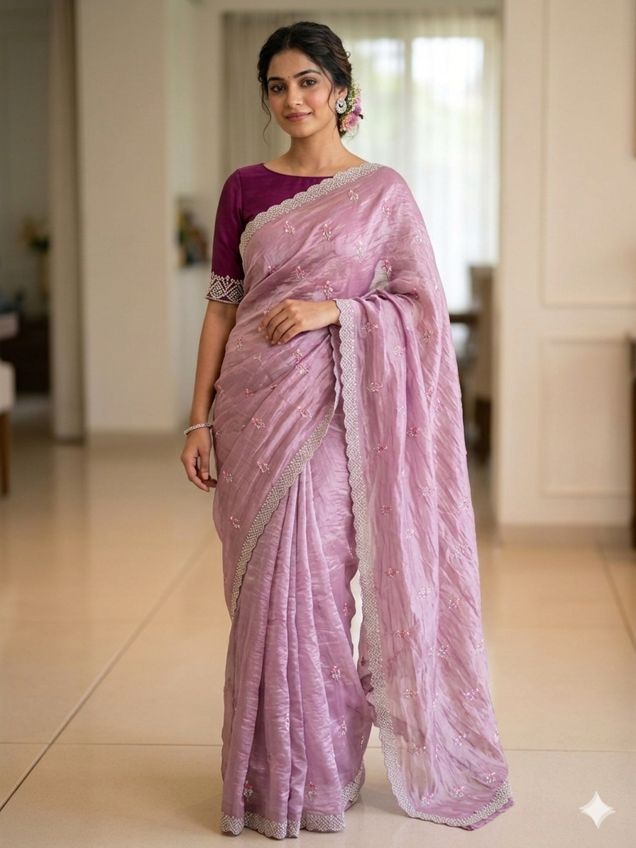 Trendy Ethnic Outfit Beautiful Saree