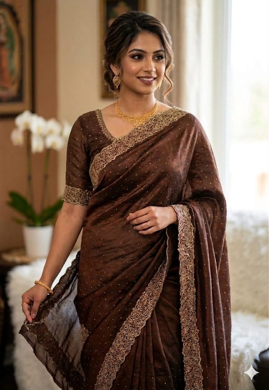 Trendy Ethnic Outfit Beautiful Saree
