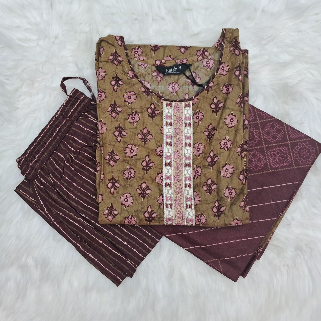 Trendy Women's Cotton Kurti set Elegant Design