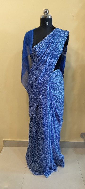 Ordina  Latest  Georgette saree,/Georgette saree in Super    Fine 56*678Fabric Quality With Attached Blouse    Piece for Womanry saree