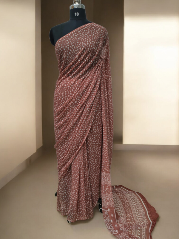 Latest  Georgette saree,/Georgette saree in Super    Fine 56*678Fabric Quality With Attached Blouse Piece for Woman