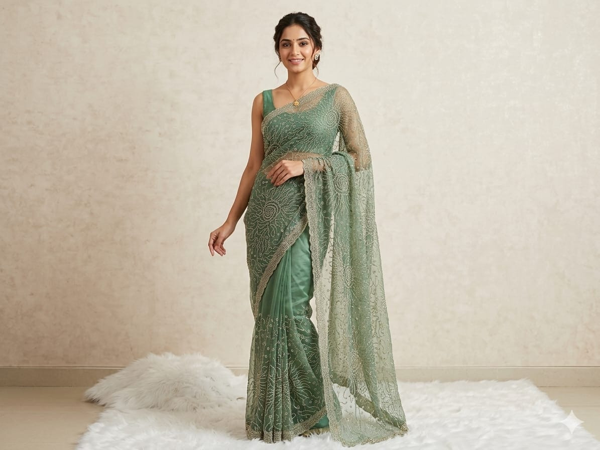 Trendy ethnic Outfit Beautiful Saree