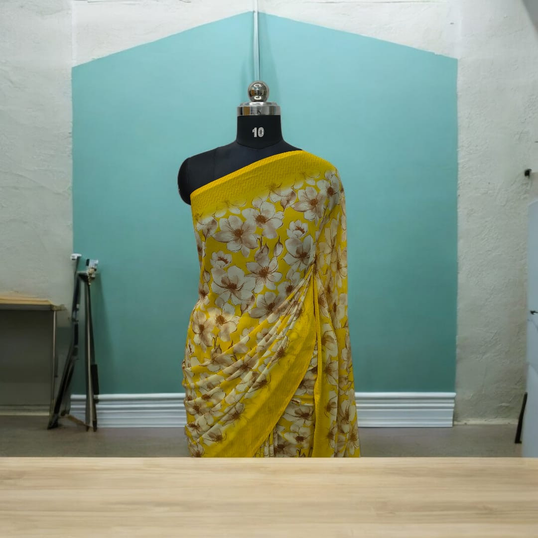 Latest  Georgette saree,/Georgette saree in Super    Fine 56*678Fabric Quality With Attached Blouse    Piece for Woman