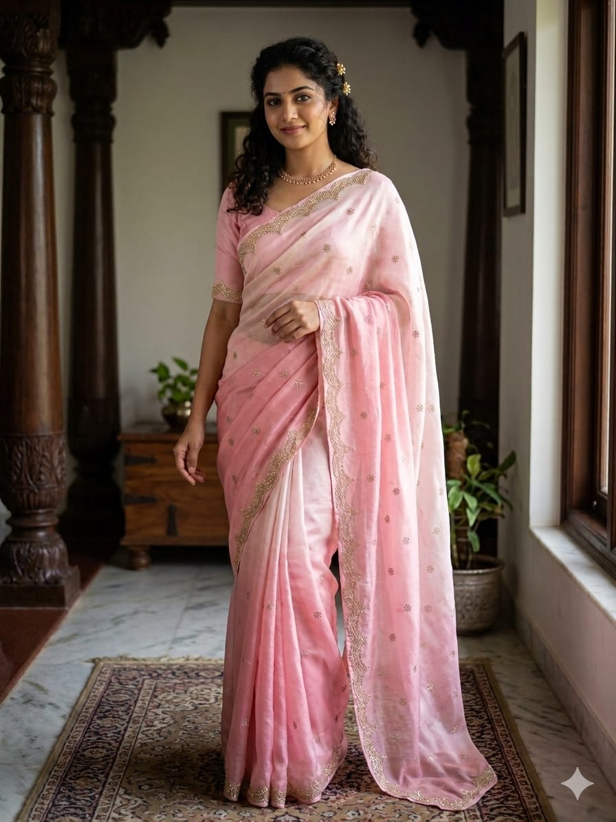 Trendy Ethnic Outfit Beautiful Saree